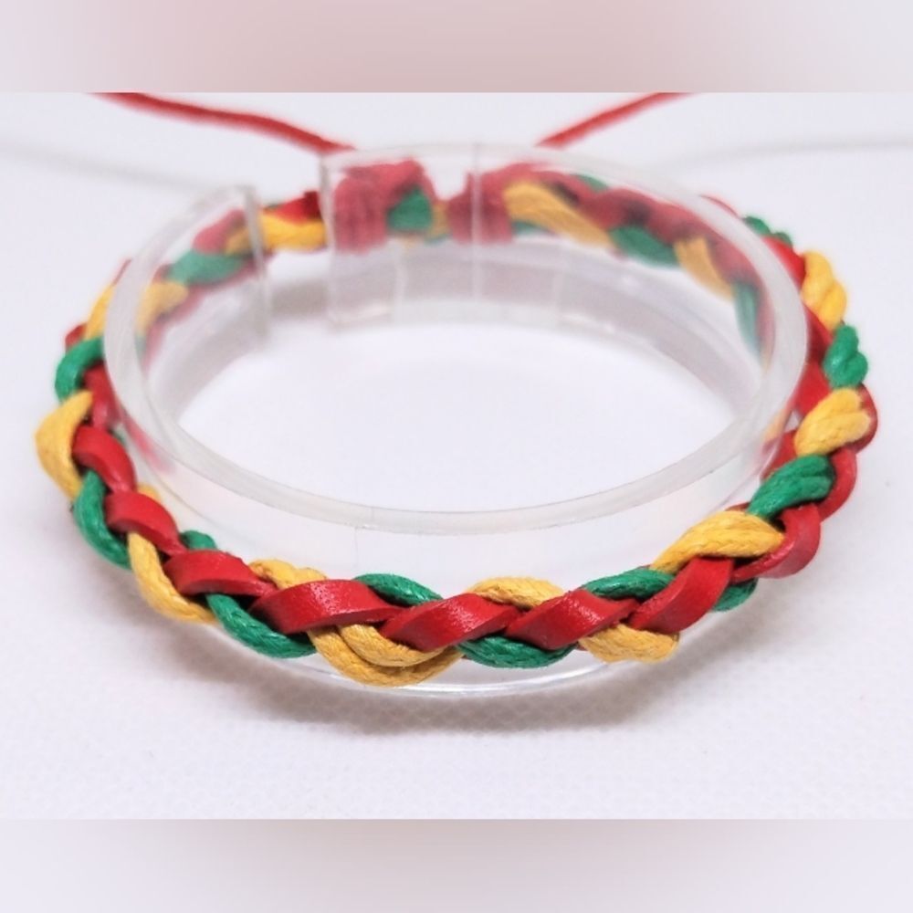 Men's‎ leather bracelet braided NEW e95